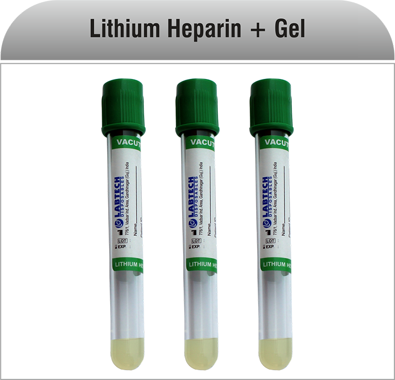 Manufacturer of Lithium Heparin + Gel in India